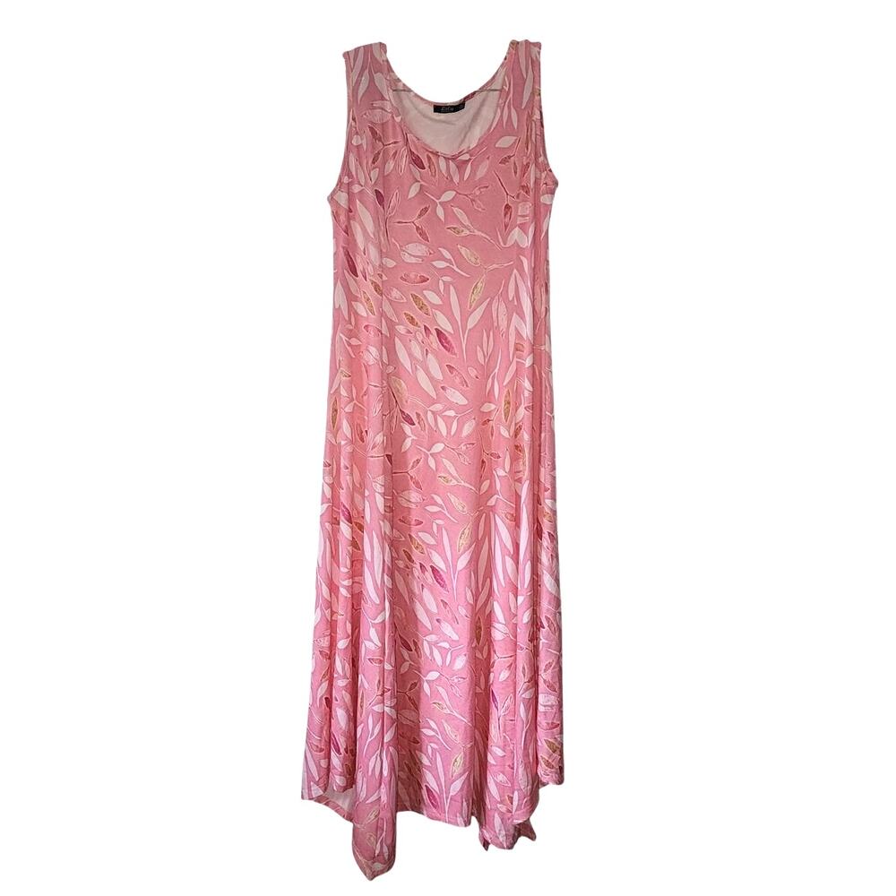Lily Pink Floral Sleeveless Tank Maxi Dress Size Small